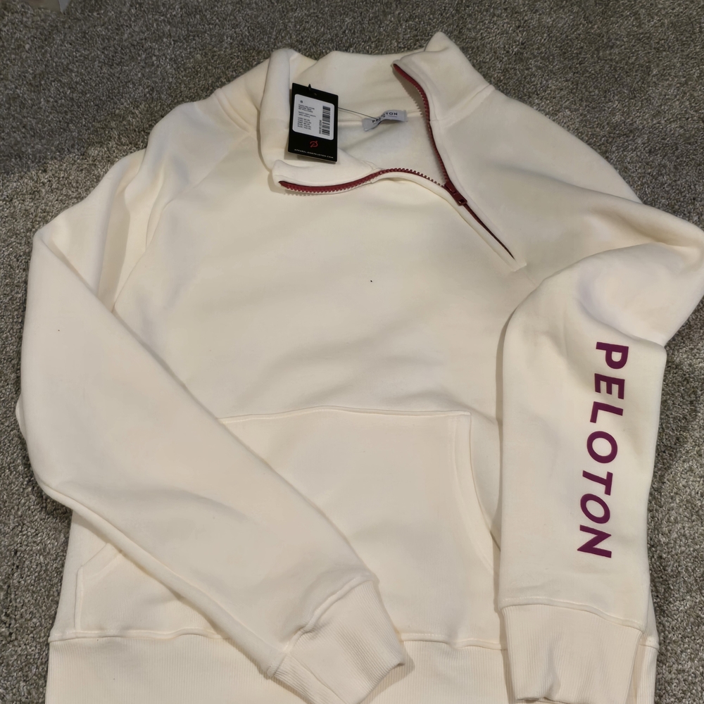 Peloton Women's Off-White Zip-Up Sweater